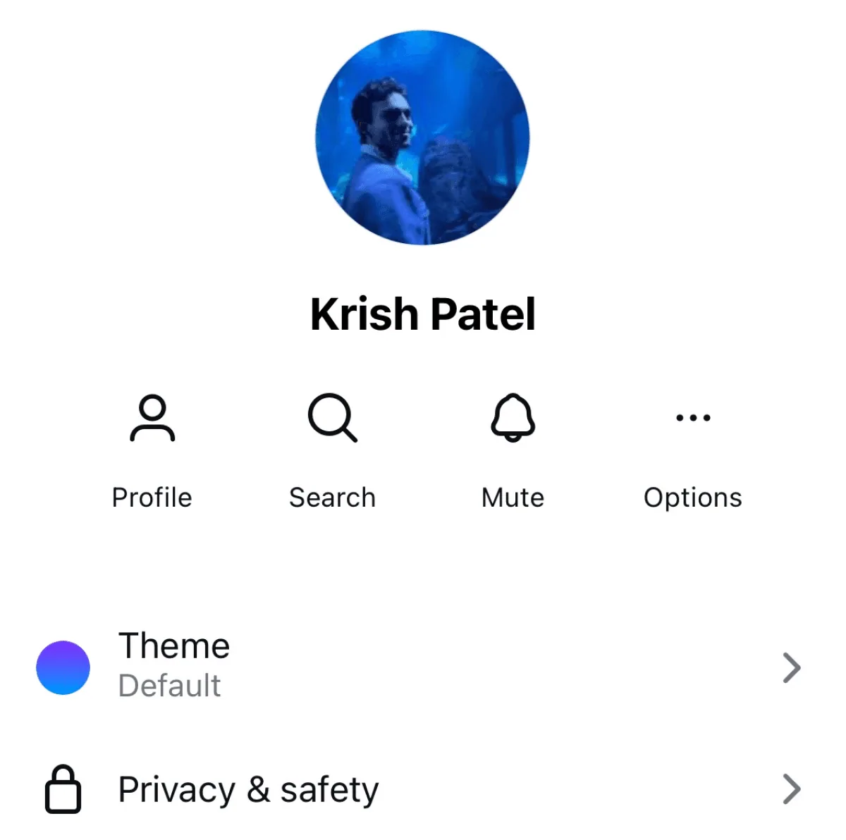 A profile menu with an End Exchange option