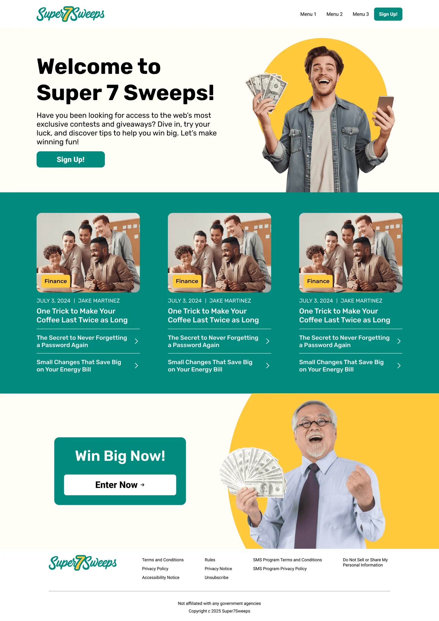 Desktop landing page 2