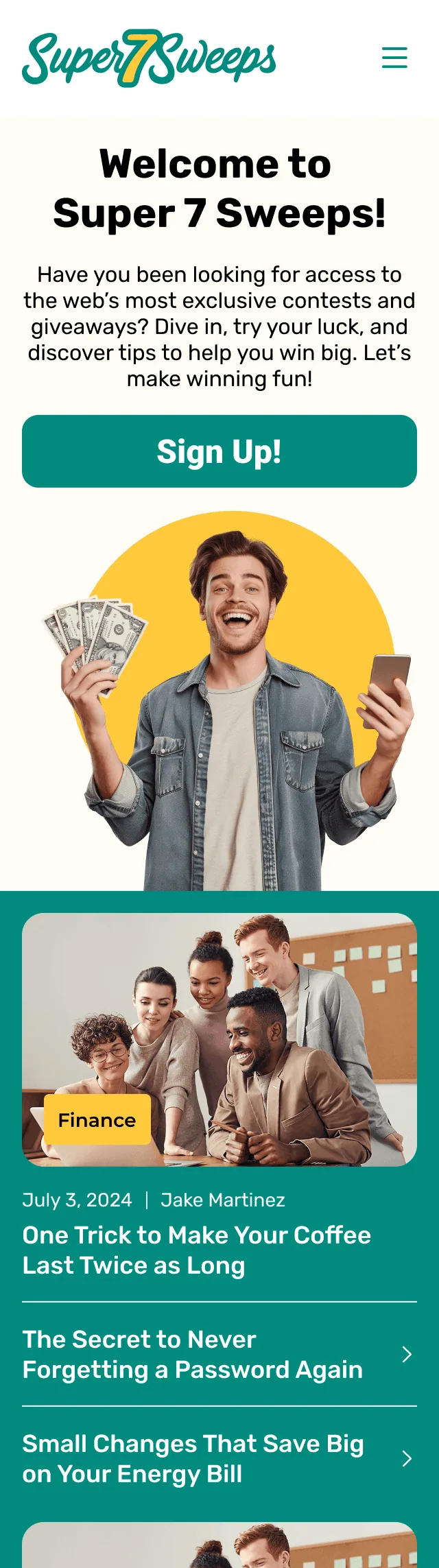 Mobile landing page 2